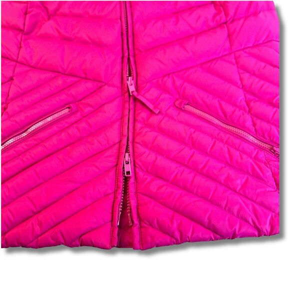 Talbots Petites Down Puffer Vest MP Pink Quilted 90/10 Down Packable Warm Zipper - Picture 5 of 12
